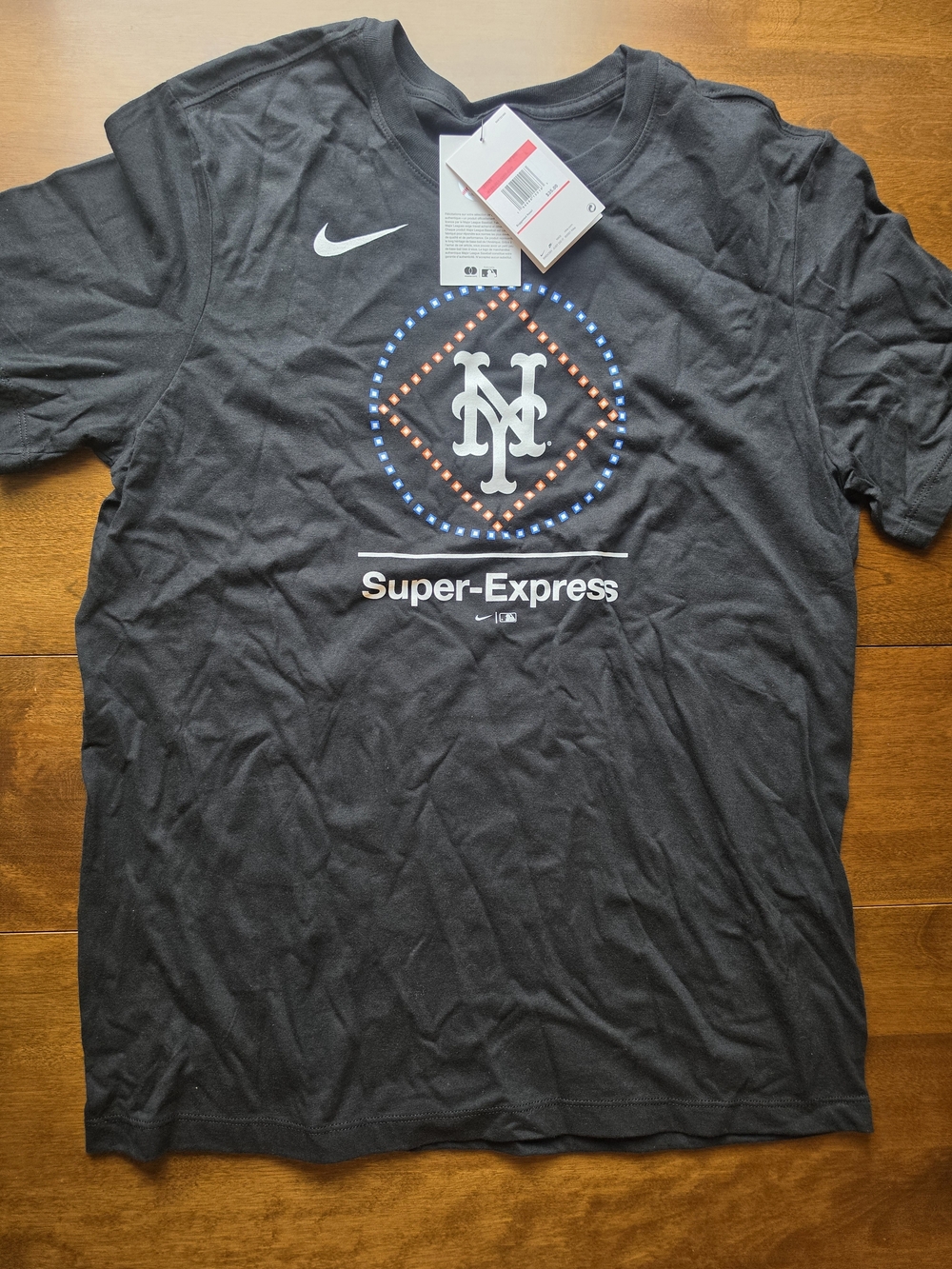 Nike New York Mets Super-Express Graphic Tee NWT Size Large Black MLB